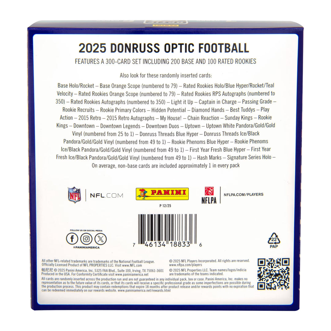 2025 Panini Donruss Optic Football Trading Cards Mega Box