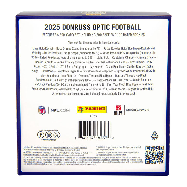 2025 Panini Donruss Optic Football Trading Cards Mega Box