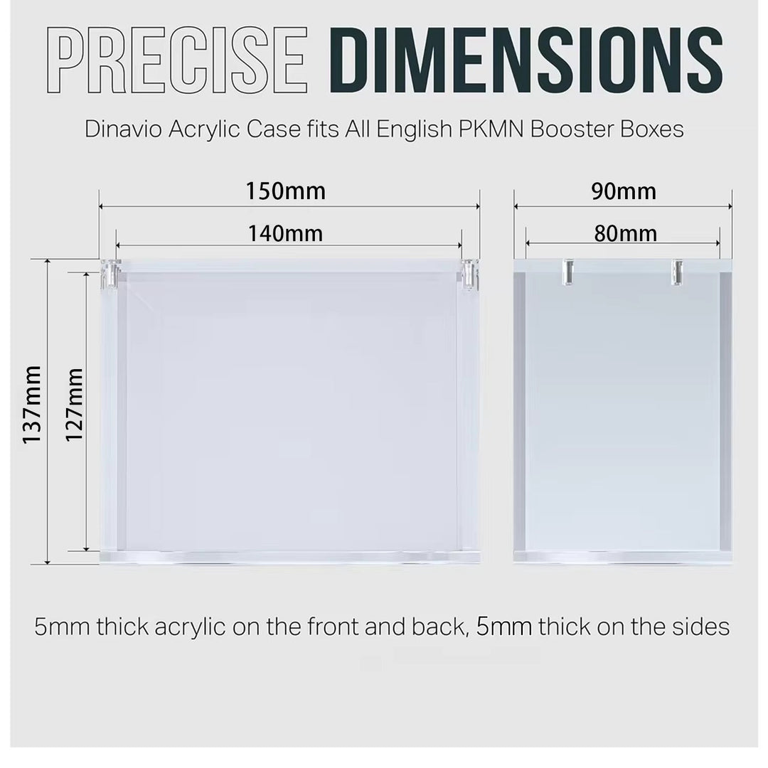 Pokémon Acrylic Booster Box Display Case (5mm, UV, Magnetic Lid)