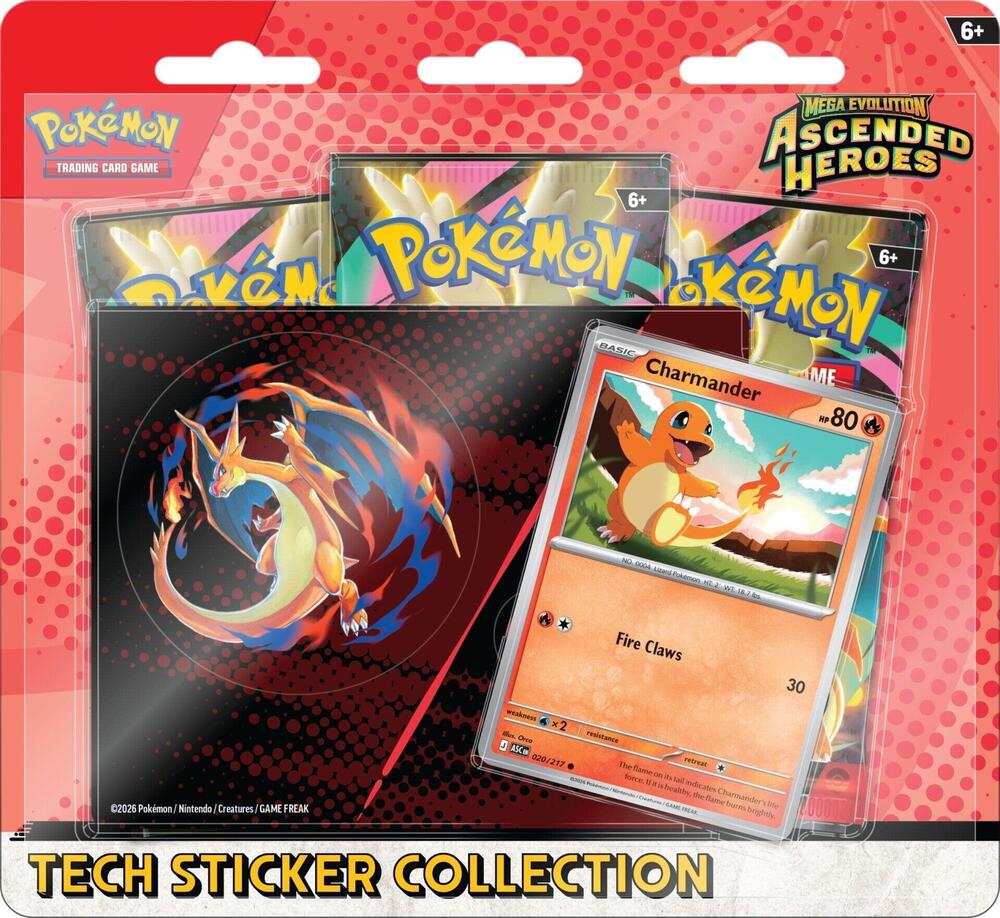 Pokémon Ascended Heroes Charmander Tech Sticker Collection