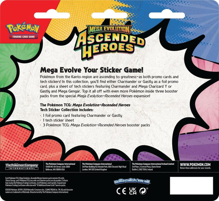 Pokémon Ascended Heroes Gastly Tech Sticker Collection