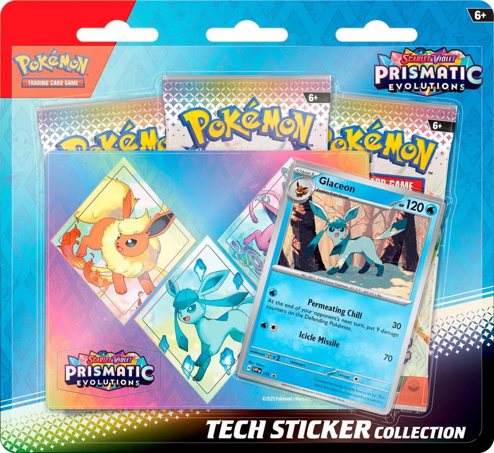 Pokémon Prismatic Evolutions Tech Sticker Collection (Glaceon)