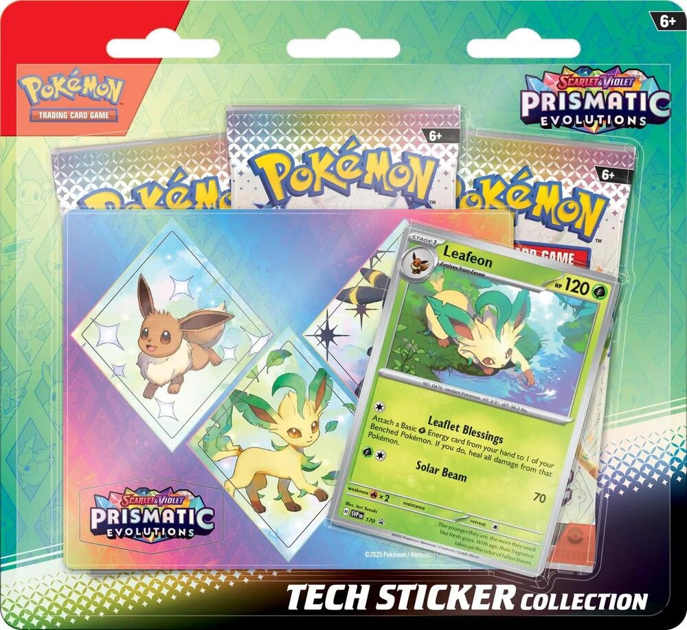 Pokémon Prismatic Evolutions Tech Sticker Collection (Leafeon)
